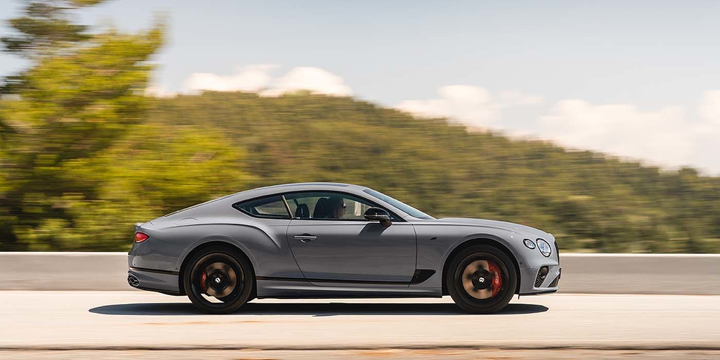Bentley Bangkok Bentley Continental GT S coupe in Cambrian Grey paint profile dynamic driving