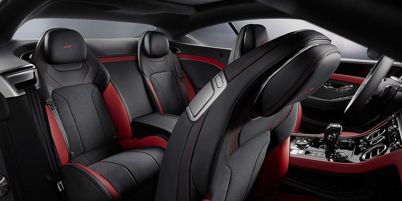 Bentley Bangkok Bentley Continental GT S coupe in Beluga black and Hotspur red hide with S emblem stitching