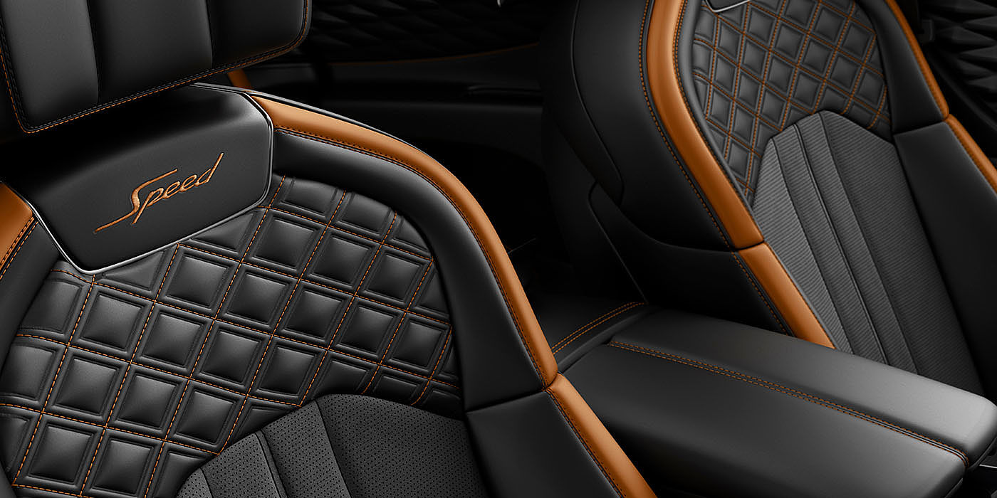 Bentley Bangkok Bentley Flying Spur Speed's front seats with detailed contrast stitching and Speed Emblems